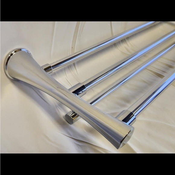 Threshold 26" Casual Towel Bar with Triple Rod Rack Storage Shelf in Chrome - Picture 3 of 3